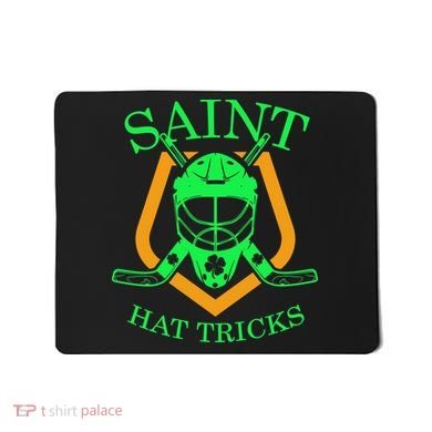 Saint Hat Tricks Funny Hockey St Patricks Day Mousepad