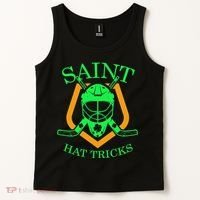 Saint Hat Tricks Funny Hockey St Patricks Day Tank Top thumb 2