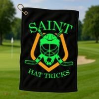 Saint Hat Tricks Funny Hockey St Patricks Day Golf Towel thumb 1