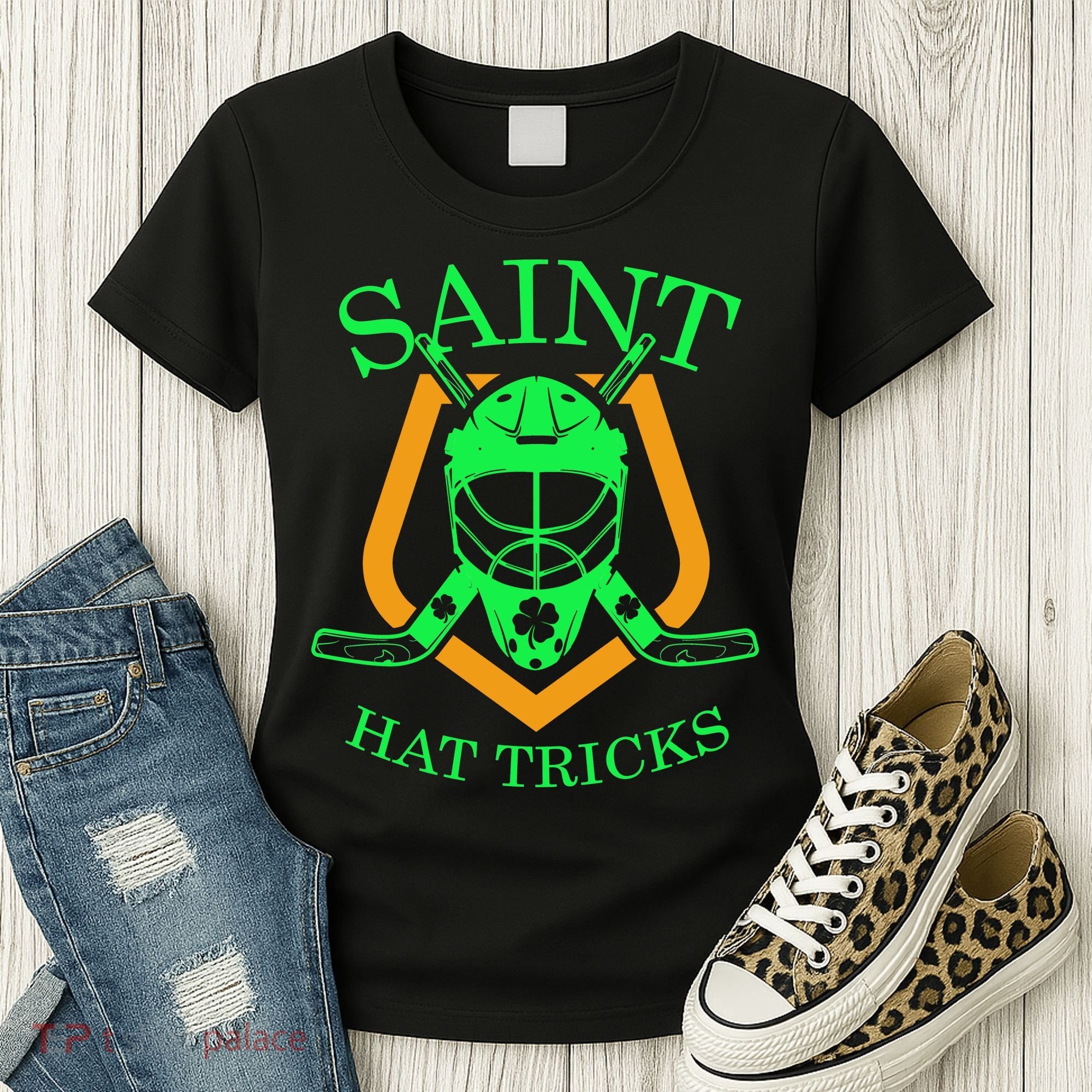 Saint Hat Tricks Funny Hockey St Patricks Day Women's T-Shirt