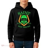 Saint Hat Tricks Funny Hockey St Patricks Day Kids Hoodie thumb 4