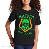 Saint Hat Tricks Funny Hockey St Patricks Day Kids T-Shirt thumb 2