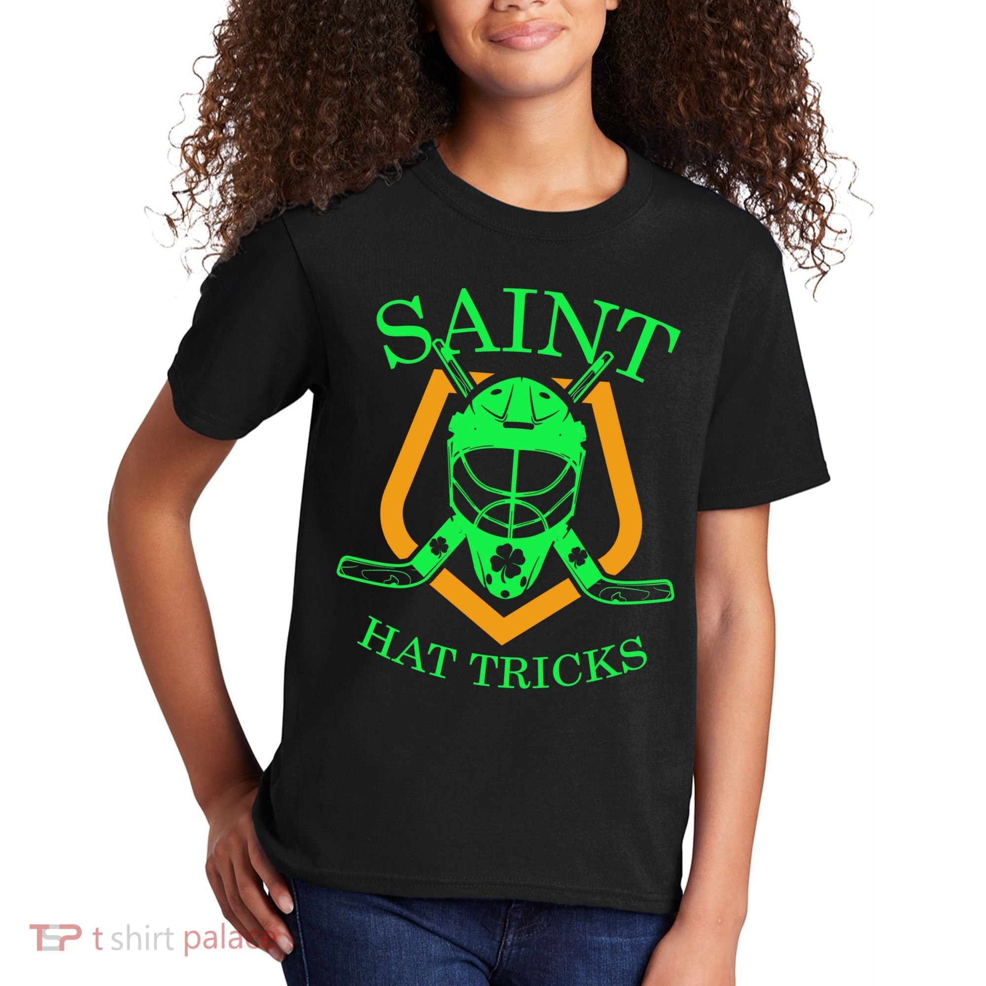 Saint Hat Tricks Funny Hockey St Patricks Day Kids T-Shirt