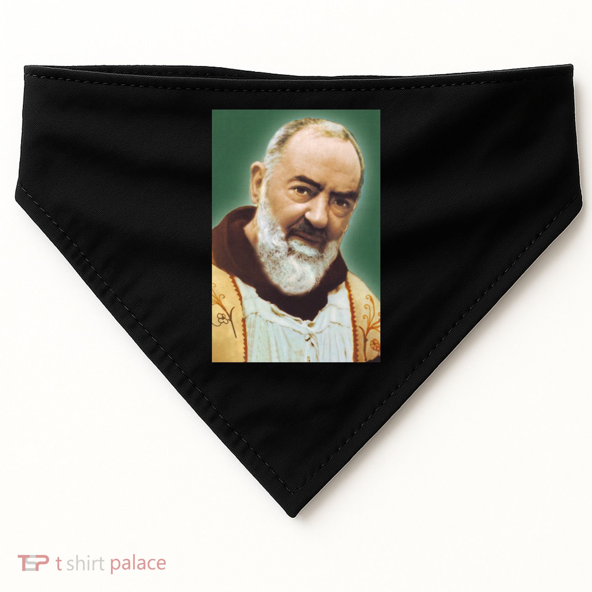 Saint Padre Pio Art USA-Made Doggie Bandana