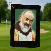 Saint Padre Pio Art Golf Towel thumb 1