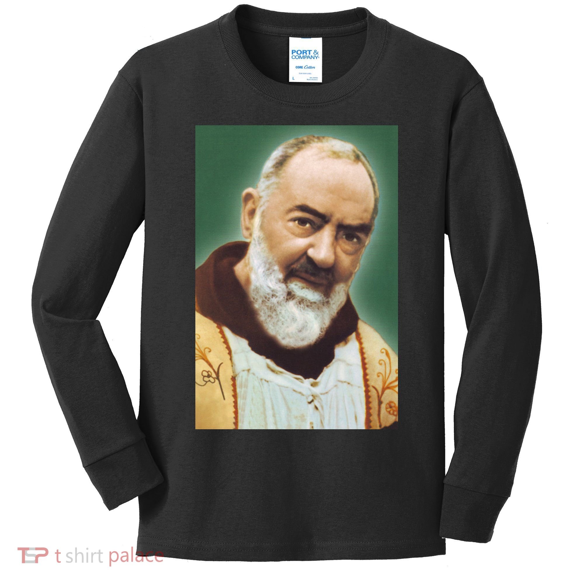 Saint Padre Pio Art Kids Long Sleeve Shirt