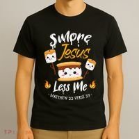 SMore And Jesus Less Me Christian Camping T-Shirt thumb 3