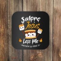 SMore And Jesus Less Me Christian Camping Coaster thumb 0