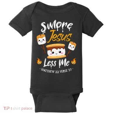 SMore And Jesus Less Me Christian Camping Baby Bodysuit