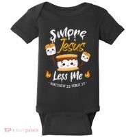 SMore And Jesus Less Me Christian Camping Baby Bodysuit thumb 0