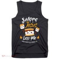 SMore And Jesus Less Me Christian Camping Tank Top thumb 0