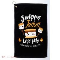 SMore And Jesus Less Me Christian Camping Golf Towel thumb 0