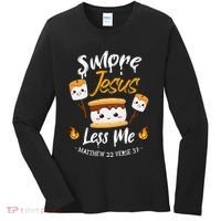 SMore And Jesus Less Me Christian Camping Women's Long Sleeve Shirt thumb 0