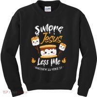 SMore And Jesus Less Me Christian Camping Kids Sweatshirt thumb 0
