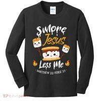 SMore And Jesus Less Me Christian Camping Kids Long Sleeve Shirt thumb 0