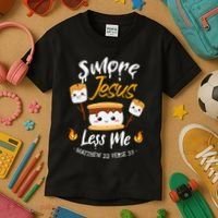 SMore And Jesus Less Me Christian Camping Kids T-Shirt thumb 3