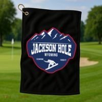 Ski At Jackson Hole Wyoming Golf Towel thumb 1
