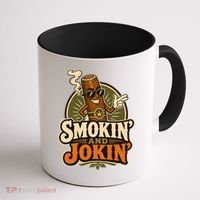 Smokin' And Jokin' Cool Cigar Humor Smokers Coffee Mug thumb 1