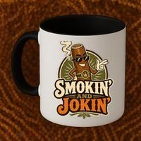 Smokin' And Jokin' Cool Cigar Humor Smokers Coffee Mug thumb 2