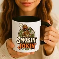 Smokin' And Jokin' Cool Cigar Humor Smokers Coffee Mug thumb 3
