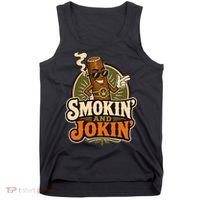 Smokin' And Jokin' Cool Cigar Humor Smokers Tank Top thumb 0