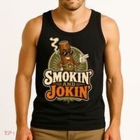 Smokin' And Jokin' Cool Cigar Humor Smokers Tank Top thumb 3