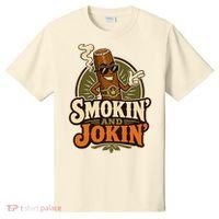 Smokin' And Jokin' Cool Cigar Humor Smokers T-Shirt thumb 0
