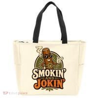 Smokin' And Jokin' Cool Cigar Humor Smokers Tote Bag thumb 0