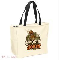 Smokin' And Jokin' Cool Cigar Humor Smokers Tote Bag thumb 2