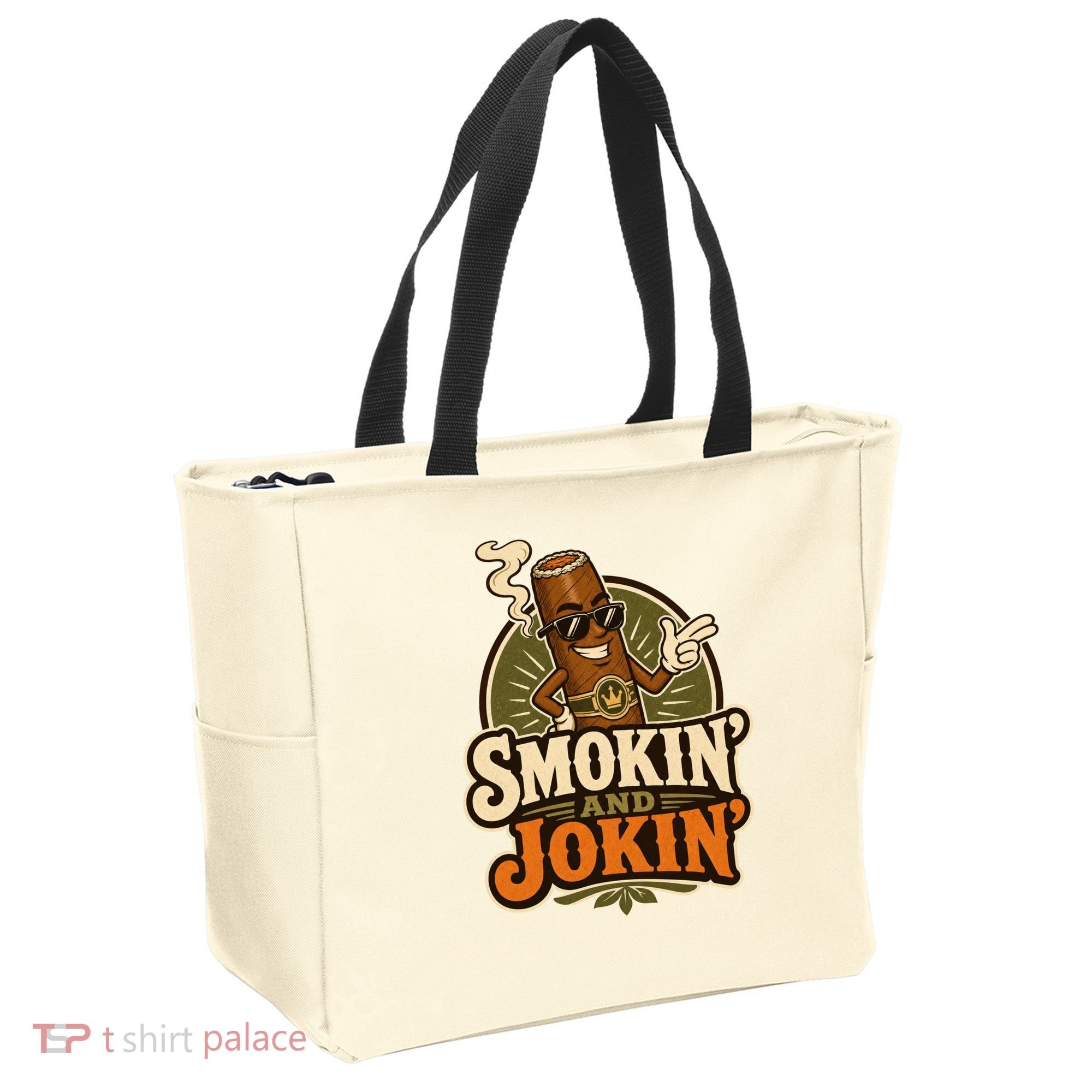 Smokin' And Jokin' Cool Cigar Humor Smokers Tote Bag