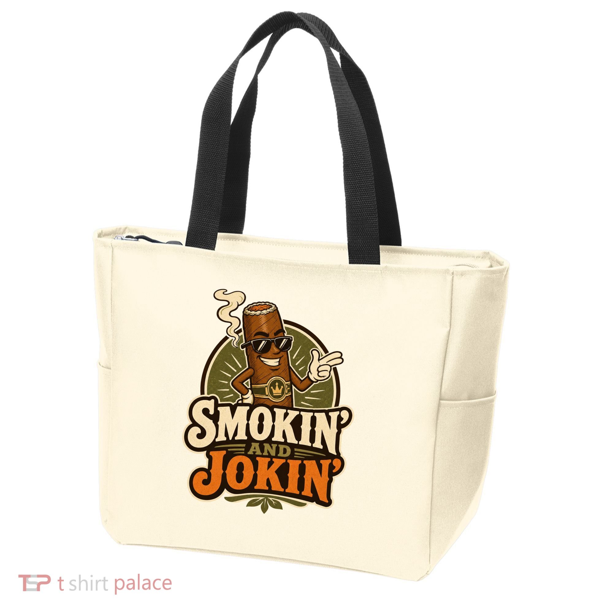 Smokin' And Jokin' Cool Cigar Humor Smokers Tote Bag