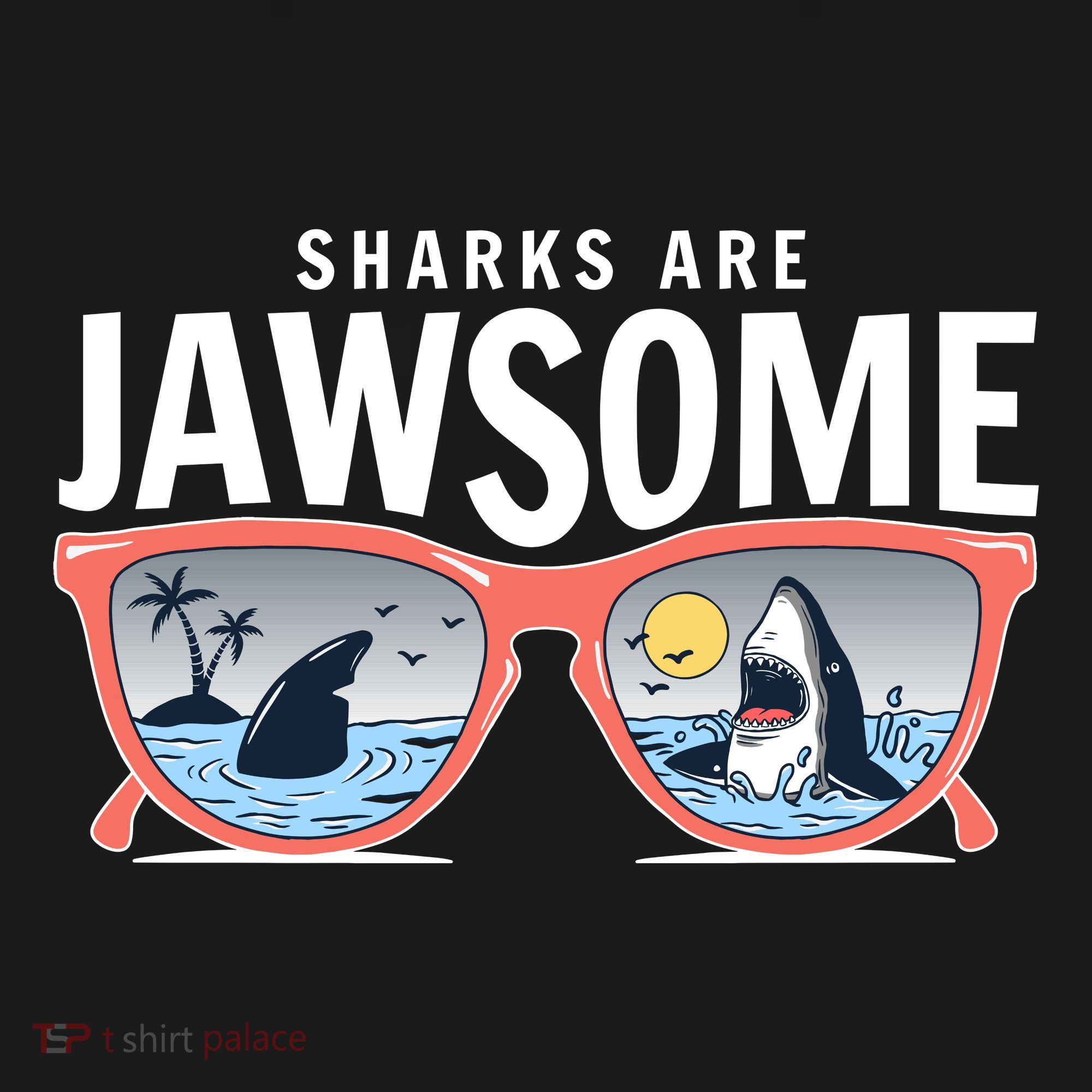 Sharks Are Jawsome Sunglasses Beach Ocean Week USA-Made Doggie Bandana