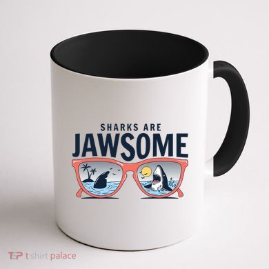 Sharks Are Jawsome Sunglasses Beach Ocean Week Coffee Mug back