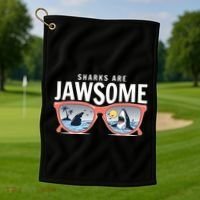 Sharks Are Jawsome Sunglasses Beach Ocean Week Golf Towel thumb 1