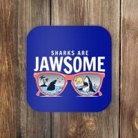 Sharks Are Jawsome Sunglasses Beach Ocean Week Coaster thumb 0