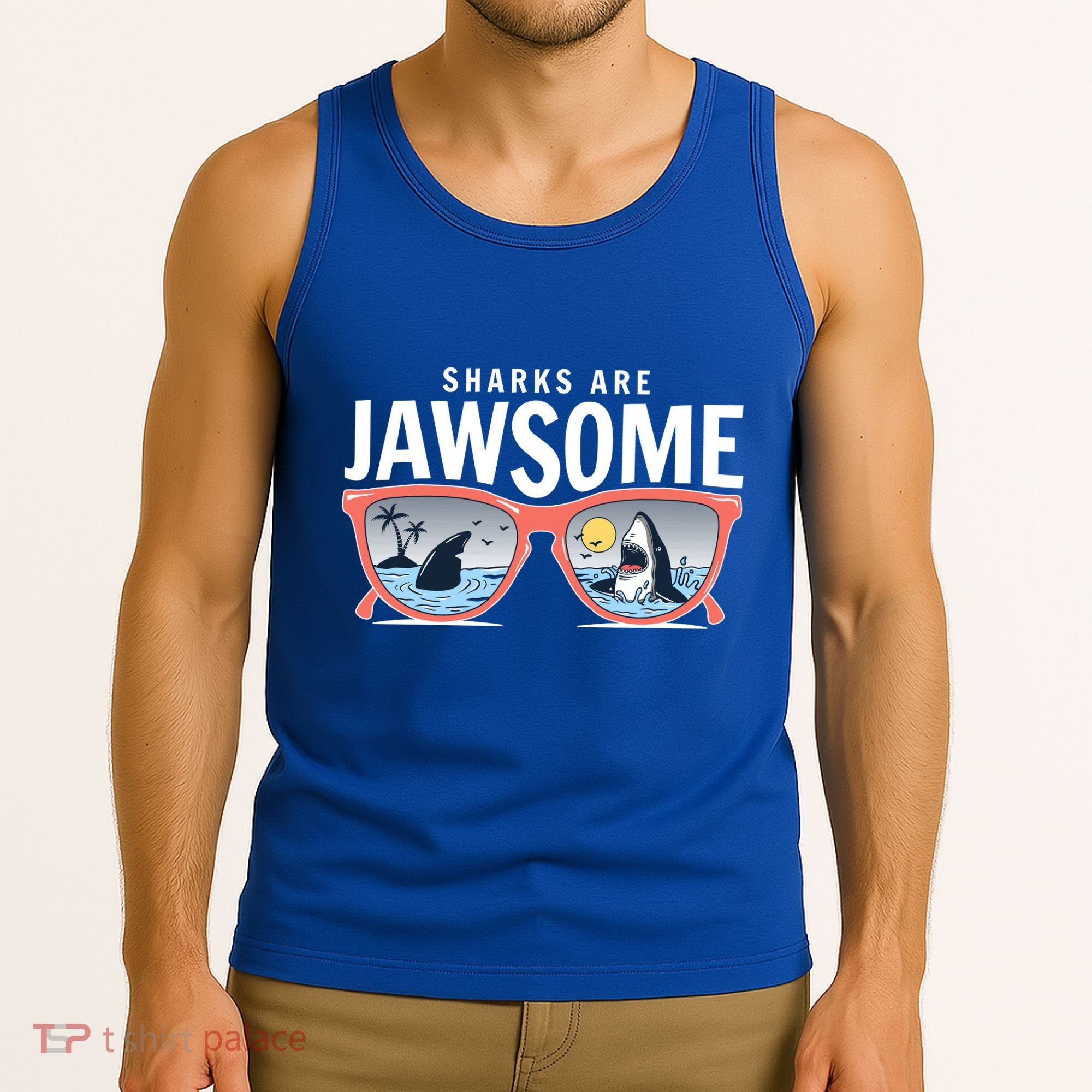 Sharks Are Jawsome Sunglasses Beach Ocean Week Tank Top