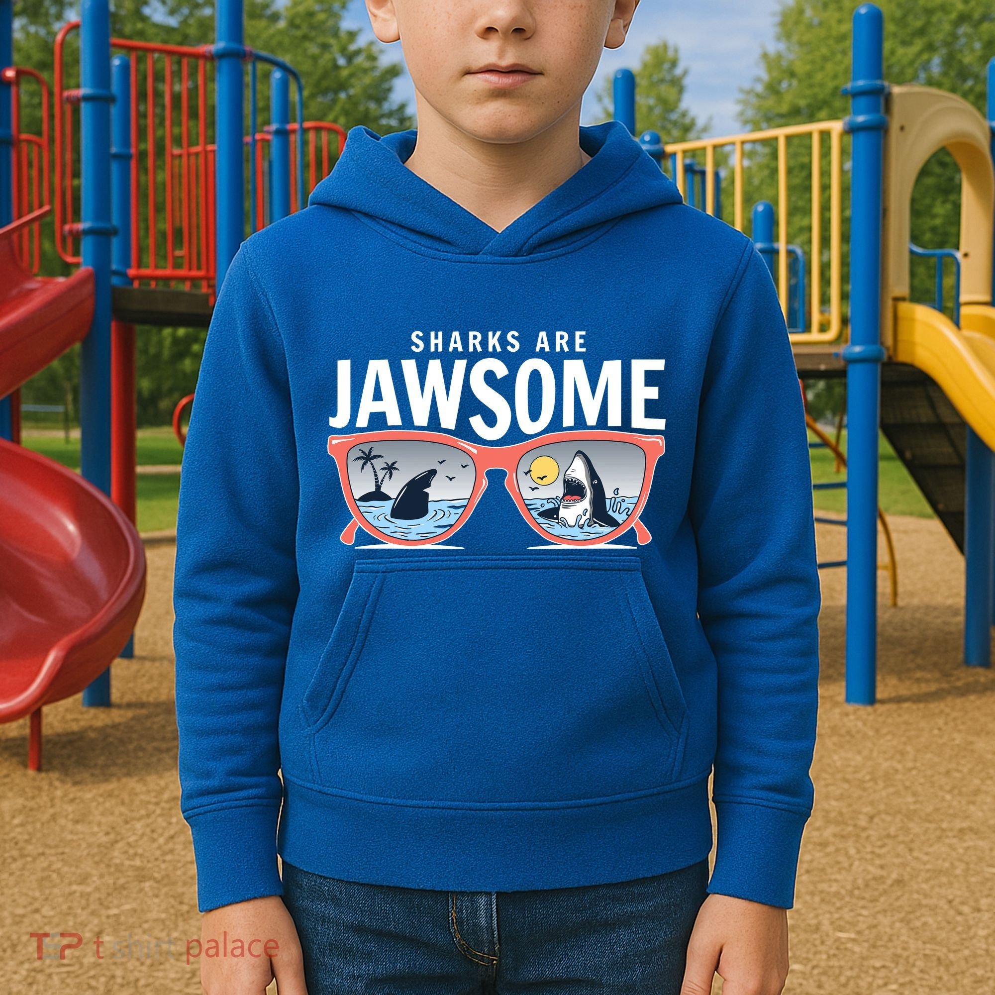Sharks Are Jawsome Sunglasses Beach Ocean Week Kids Hoodie