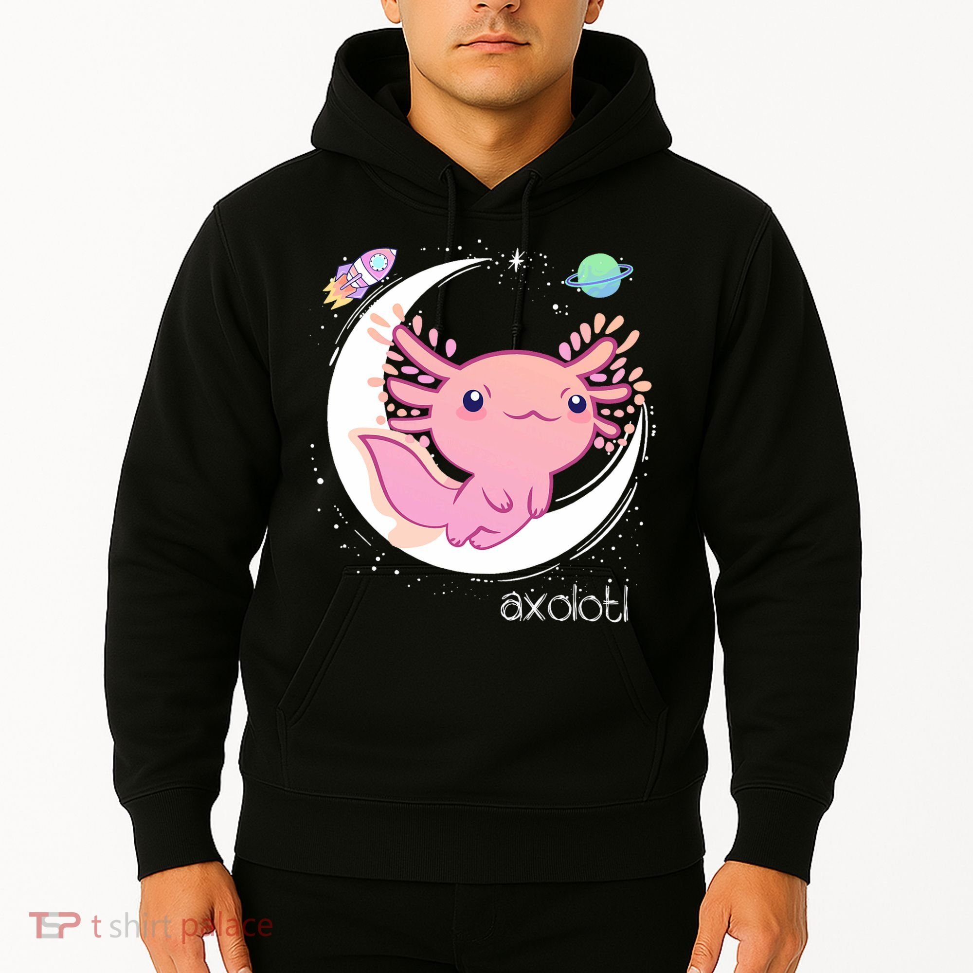 Space Axolotl Kawaii  Pastel Goth  Japan Anime Comic Hoodie