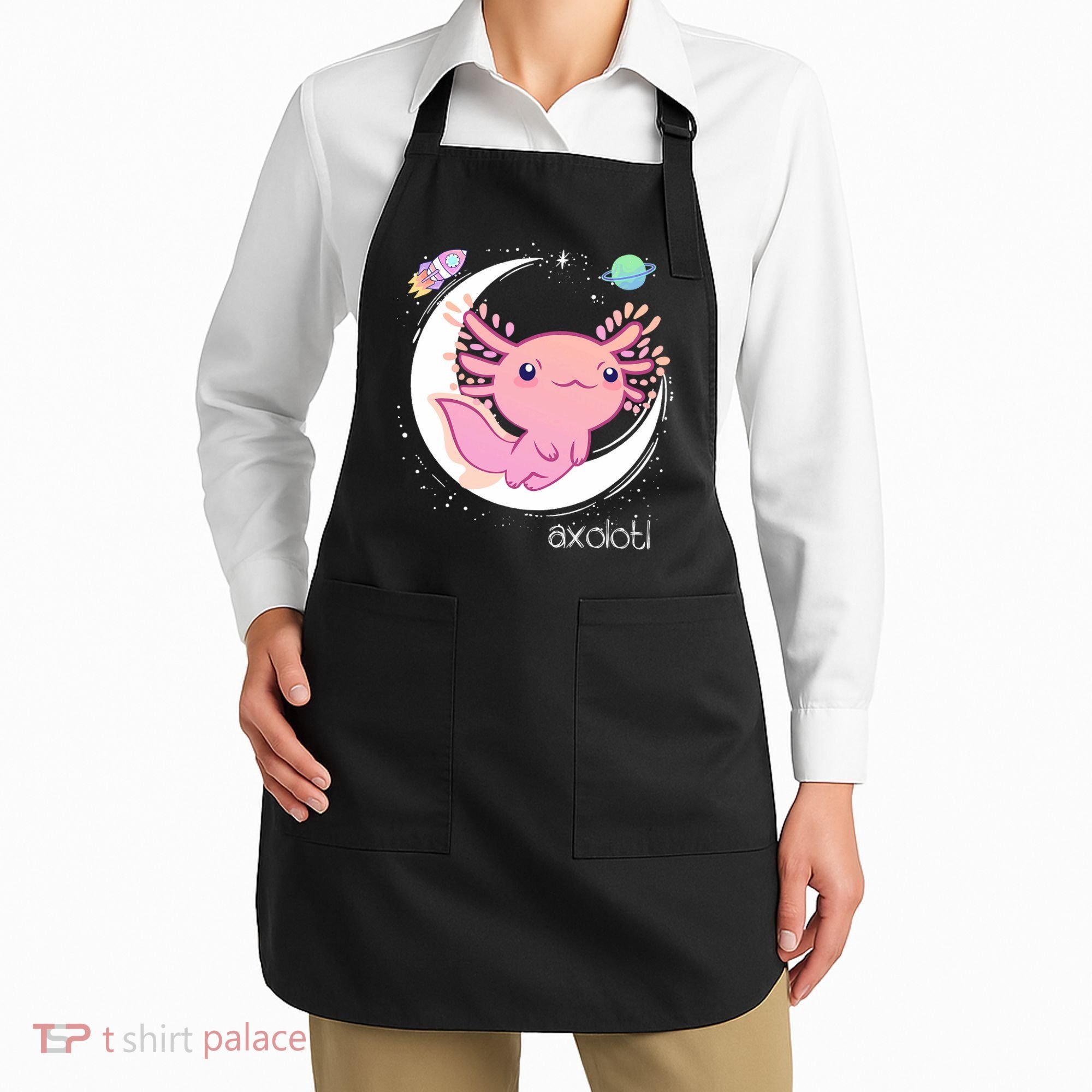 Space Axolotl Kawaii  Pastel Goth  Japan Anime Comic Apron