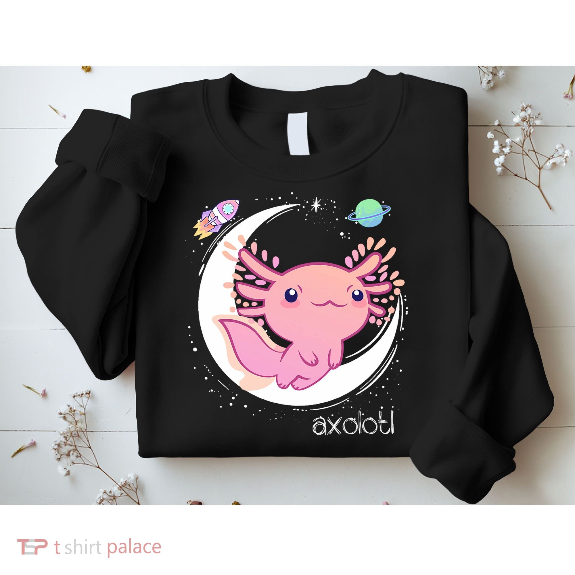Space Axolotl Kawaii  Pastel Goth  Japan Anime Comic Sweatshirt