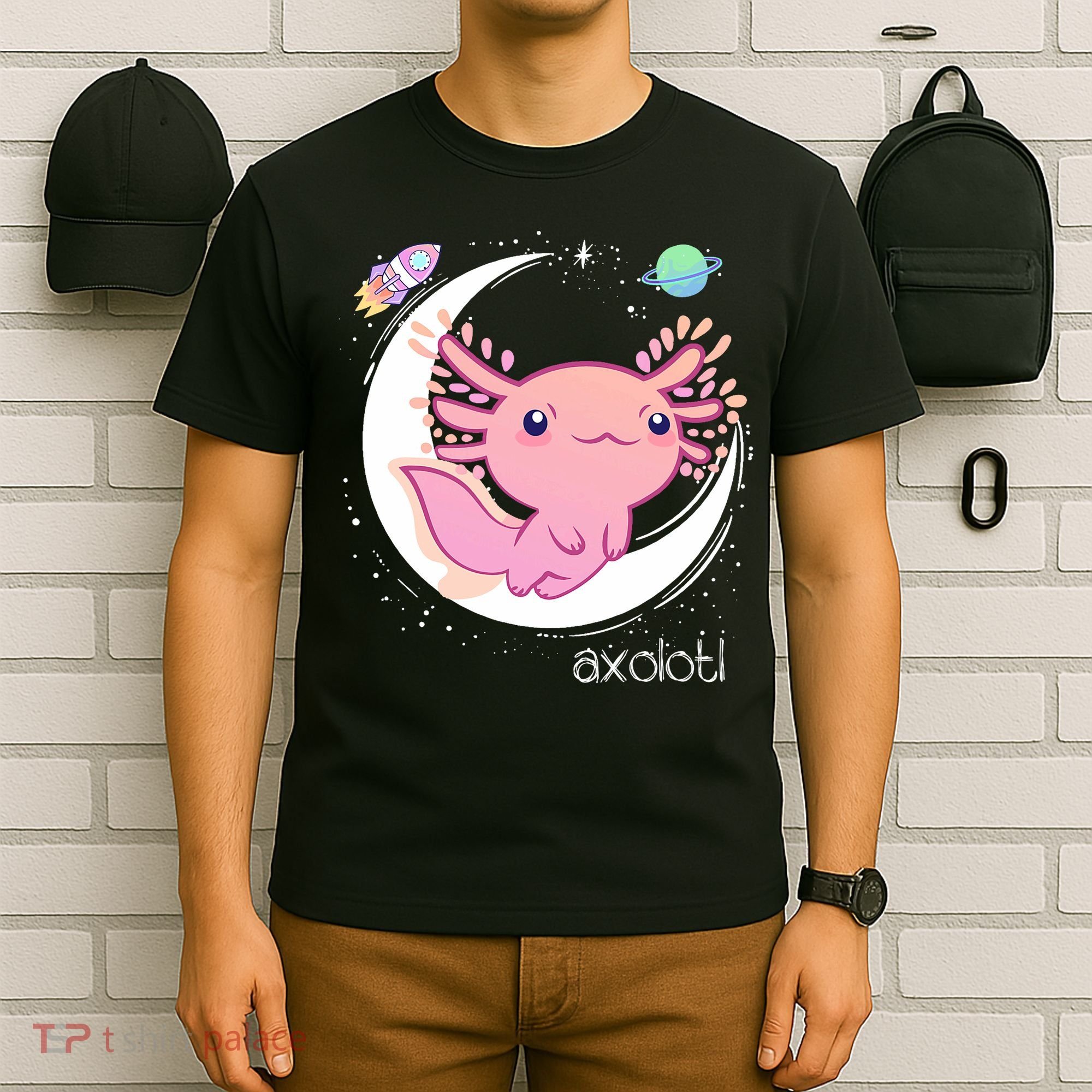 Space Axolotl Kawaii  Pastel Goth  Japan Anime Comic T-Shirt