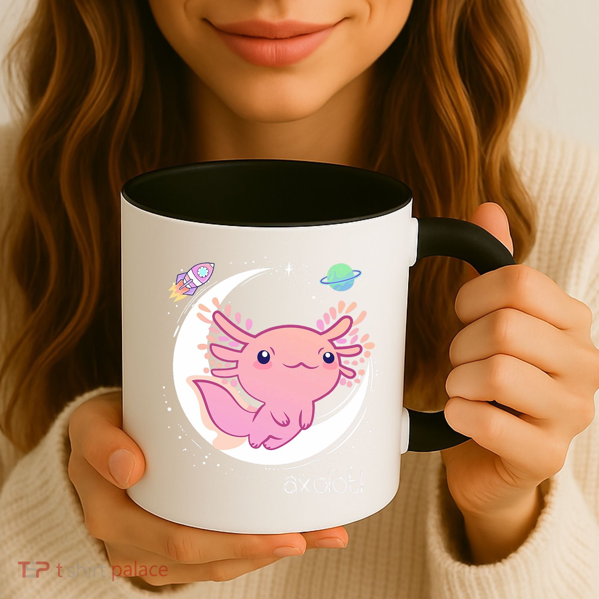 Space Axolotl Kawaii  Pastel Goth  Japan Anime Comic Coffee Mug