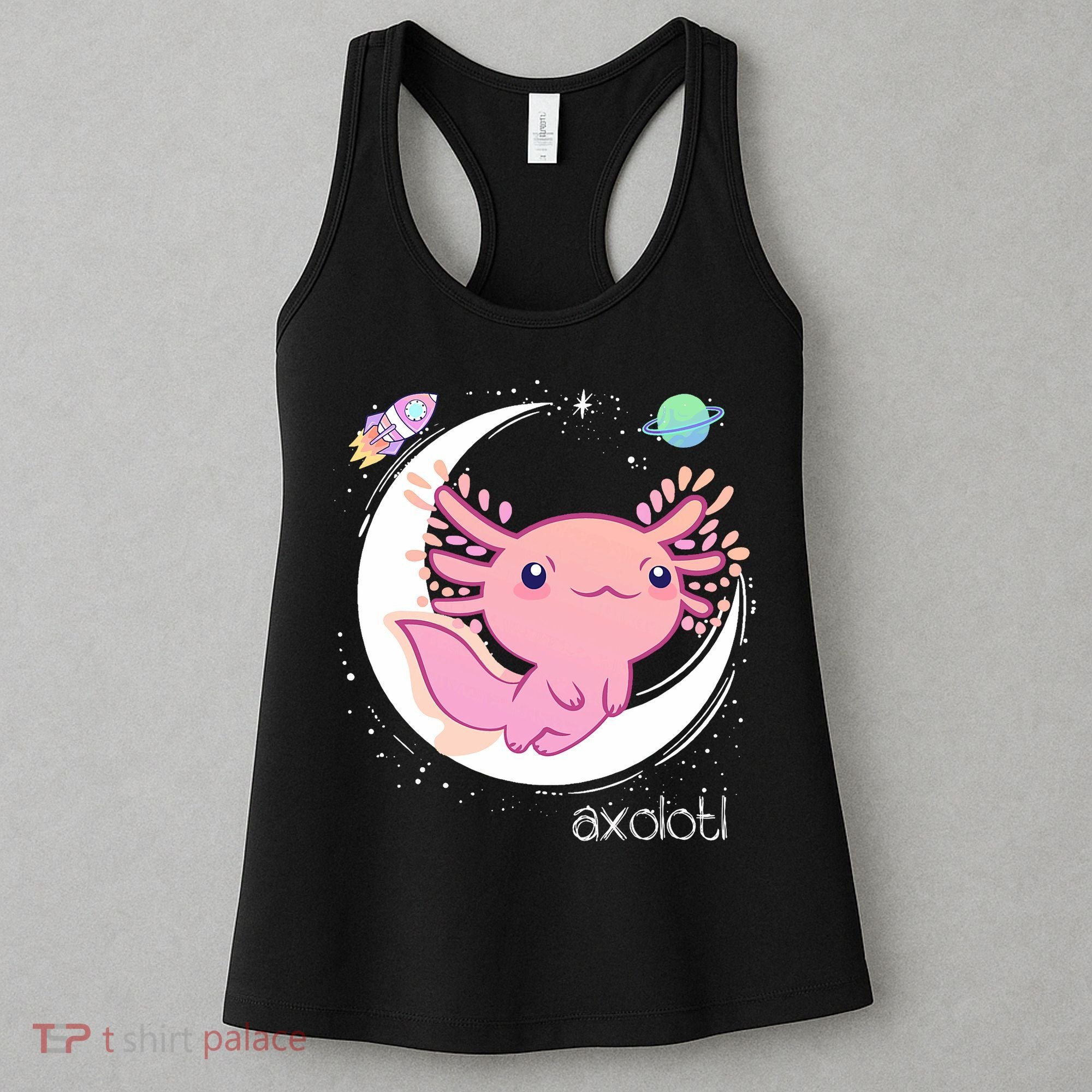 Space Axolotl Kawaii  Pastel Goth  Japan Anime Comic Women's Tank Top