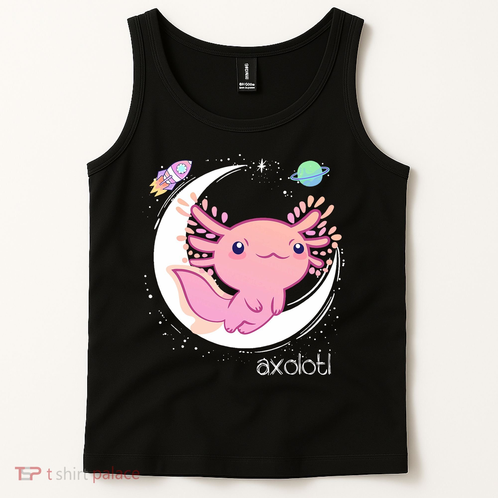 Space Axolotl Kawaii  Pastel Goth  Japan Anime Comic Tank Top