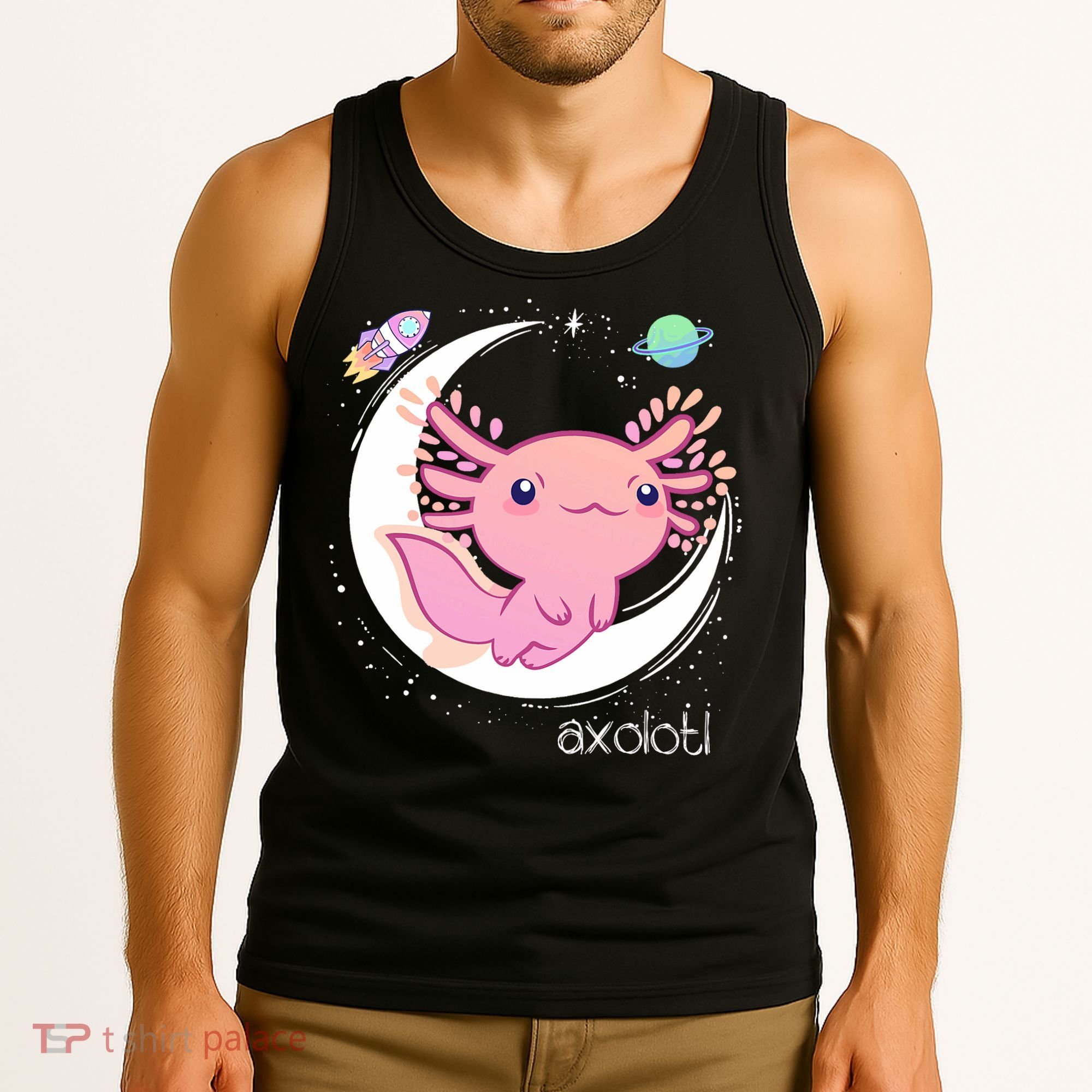 Space Axolotl Kawaii  Pastel Goth  Japan Anime Comic Tank Top