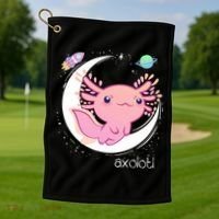 Space Axolotl Kawaii  Pastel Goth  Japan Anime Comic Golf Towel thumb 1