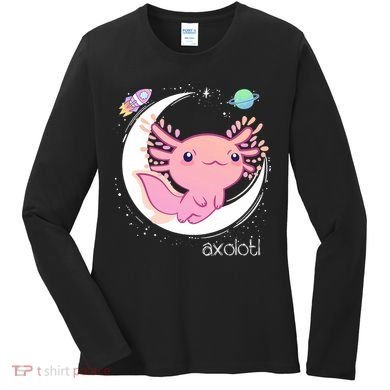 Space Axolotl Kawaii  Pastel Goth  Japan Anime Comic Women's Long Sleeve Shirt