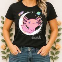 Space Axolotl Kawaii  Pastel Goth  Japan Anime Comic Women's T-Shirt thumb 2