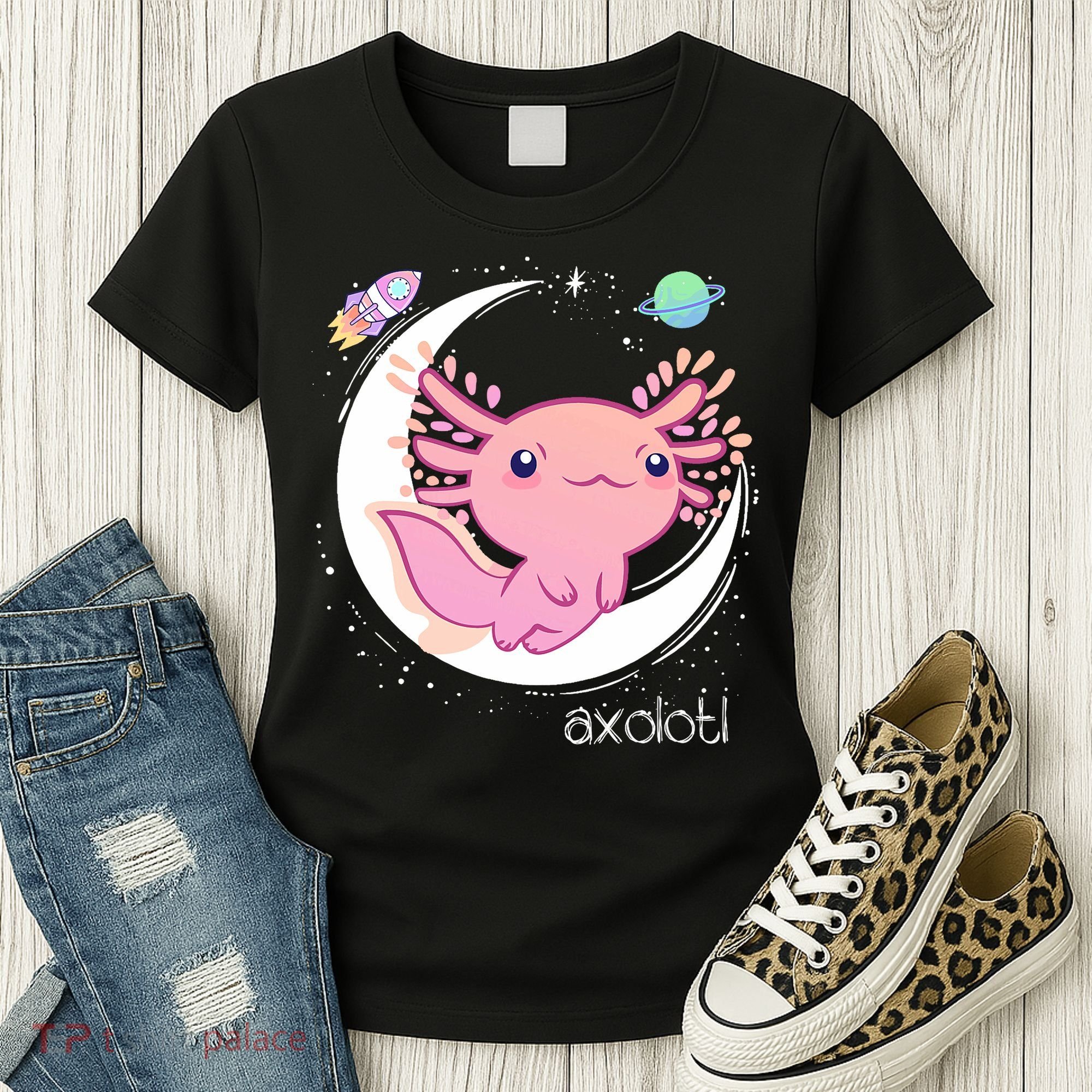 Space Axolotl Kawaii  Pastel Goth  Japan Anime Comic Women's T-Shirt