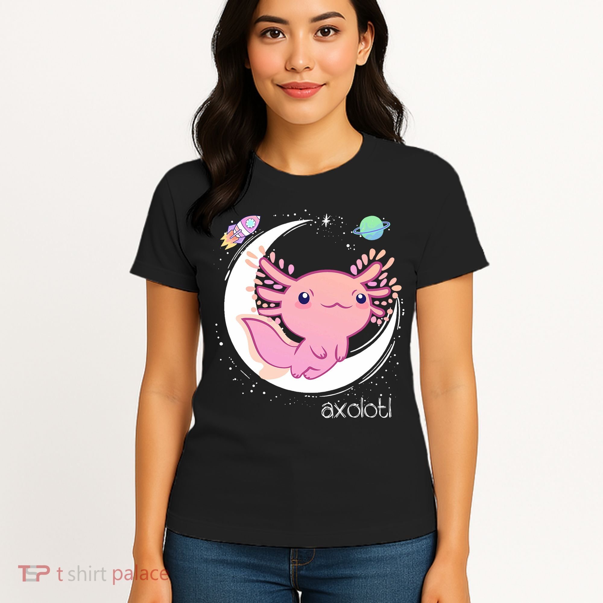 Space Axolotl Kawaii  Pastel Goth  Japan Anime Comic Women's T-Shirt